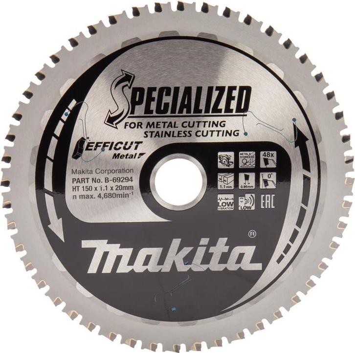 Makita Cirkelzaagblad voor RVS/Staal | Efficut | Ø 150mm, Doe-het-zelf en Verbouw, Gereedschap | Handgereedschap, Zo goed als nieuw