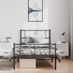 vidaXL Bedframe met hoofd- en voeteneinde metaal zwart, Huis en Inrichting, 100 cm, Eenpersoons, Verzenden, Zwart