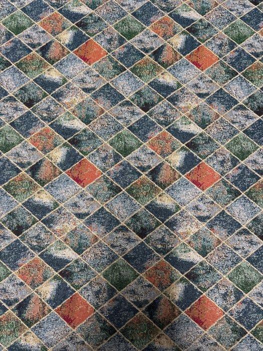 Gobelin stoffering met exclusief ontwerp, moderne ruit in, Antiek en Kunst, Antiek | Kleden en Textiel