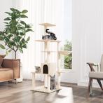 vidaXL Kattenmeubel met sisal krabpalen 142 cm crèmekleurig, Verzenden, Nieuw