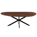 Mangohouten Eettafel Organisch Aislinn 210x100 cm Walnoot, Huis en Inrichting, Tafels | Eettafels, Verzenden, Nieuw, Industriële meubels