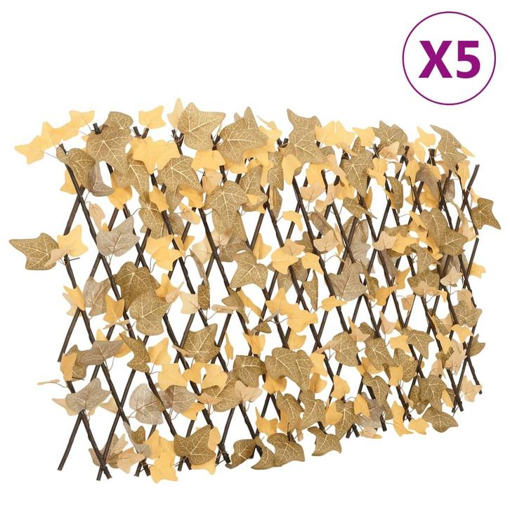vidaXL Kunstplant esdoornblad latwerk 5st uittrekbaar 180x60, Tuin en Terras, Schuttingen, Nieuw, Kunststof, Minder dan 1 meter