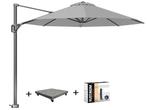 Voyager T1 zweefparasol 300 cm rond lichtgrijs met 75KG, Tuin en Terras, Ophalen of Verzenden, Nieuw