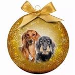 Plenty Gifts Kerstbal Frosted Teckel Goud 10CM, Dieren en Toebehoren, Honden-accessoires, Nieuw, Ophalen of Verzenden