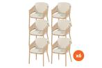 Set van 6 - Hartman Altea rope dining tuinstoel - Cappuccino, Verzenden, Nieuw, Overige materialen