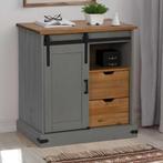 vidaXL Dressoir HALDEN met schuifdeur 80x40x80 cm massief, Huis en Inrichting, Verzenden, Nieuw, 50 tot 100 cm, Grenenhout