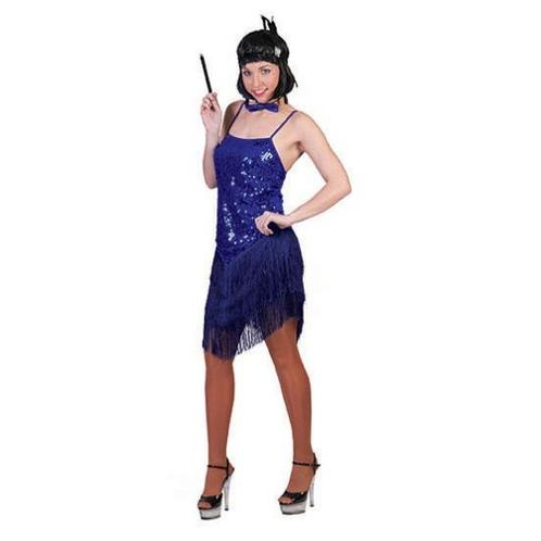 Blauw glitter charleston jurkje - Jaren 20 kleding, Kleding | Dames, Carnavalskleding en Feestkleding, Ophalen of Verzenden