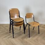 schoolstoel / kantinestoel zithoogte 44 cm, blauw - beuken, Huis en Inrichting, Stoelen, Gebruikt, Blauw, Ophalen of Verzenden