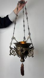 Lantaarn - Antieke Franse cherub brons lantaarn met glas -