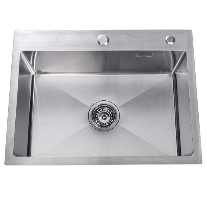 Spoelbak | Wasbak | Gootsteen | 59x44x20 | Zilver | Kraangat, Huis en Inrichting, Keuken | Keukenelementen, Nieuw, Verzenden