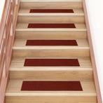 vidaXL Trapmatten Zelfklevend 30 stuks 76x20 cm Bordeaux, Doe-het-zelf en Verbouw, Ladders en Trappen, Verzenden, Nieuw