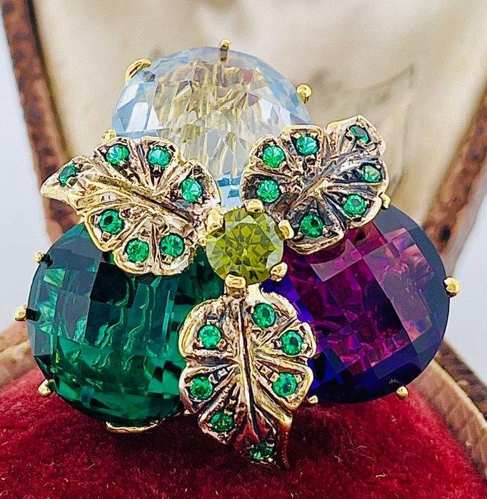 Zonder Minimumprijs - Ring - 9 kt. Geel goud, Zilver, Sieraden, Tassen en Uiterlijk, Ringen