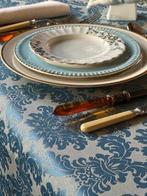Tafellaken voor grote tafels, blauwe damast - Tafelkleed -