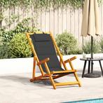 vidaXL Strandstoel inklapbaar met armleuningen acaciahout en, Tuin en Terras, Tuinstoelen, Verzenden, Nieuw, Hout