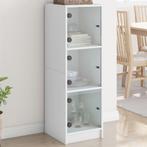 vidaXL buffetkast met glazen deuren 35x37x109 cm wit, Huis en Inrichting, Kasten | Buffetkasten, Minder dan 50 cm, Verzenden, 100 tot 150 cm