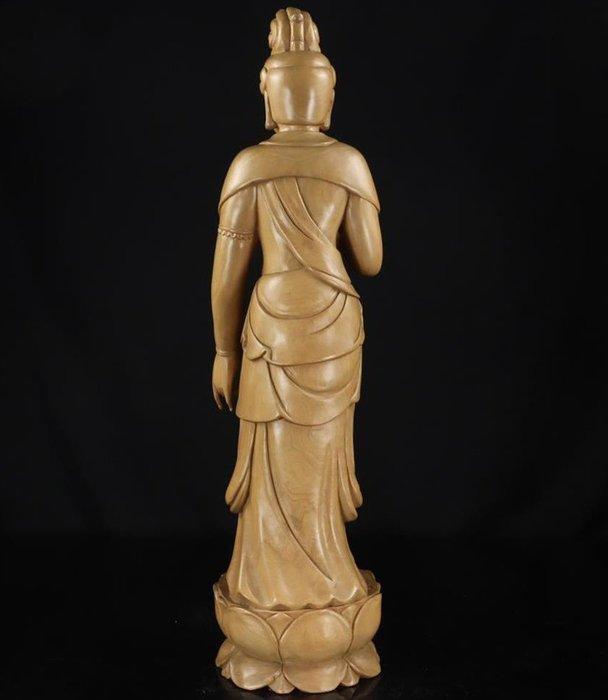 Extra-Large(62cm) wooden sculptured Kannon statue with, Antiek en Kunst, Antiek | Overige Antiek