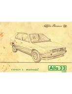1985 ALFA ROMEO 33 INSTRUCTIEBOEKJE ENGELS, Auto diversen, Handleidingen en Instructieboekjes