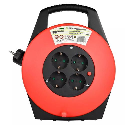 Benson Kabelbox - 10 meter - 4 geaarde aansluitpunten - K..., Doe-het-zelf en Verbouw, Elektra en Kabels, Nieuw, Ophalen of Verzenden