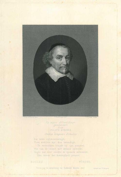 Portrait of Jacob Cats, Antiek en Kunst, Kunst | Etsen en Gravures