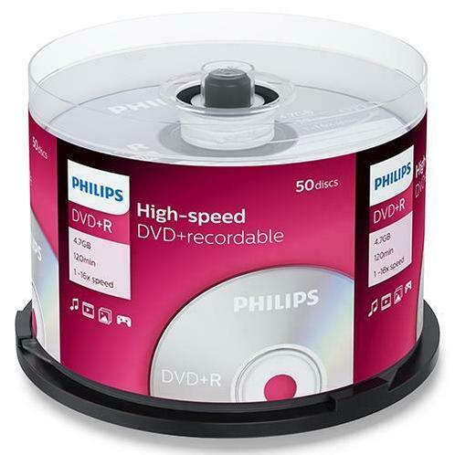 Philips | DVD+R | 4.7 GB | 50 Stuks, Computers en Software, Beschrijfbare discs, Nieuw, Verzenden
