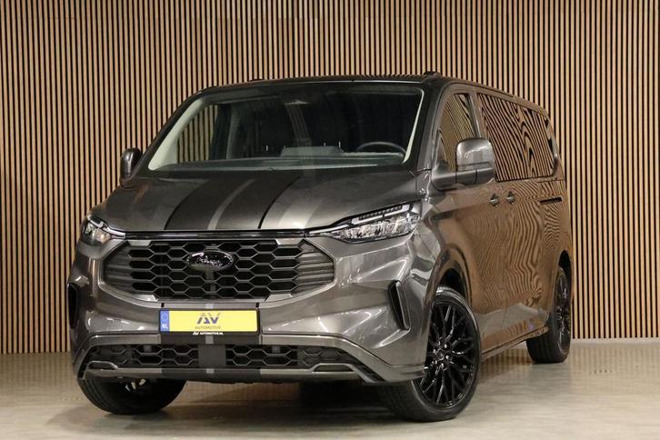 Ford Transit Custom 320 2.0 TDCI L2H1 Sport AWD DC | Dubbel, Auto's, Bestelauto's, Dealer onderhouden, Lease, Zwart, Automaat