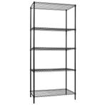 GGM Gastro | Stalen rek - 900x450mm - 5 planken - Zwart |, Verzenden