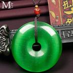 Vezeloptisch glazen donuthanger – kattenoog-effect - Amulet, Antiek en Kunst