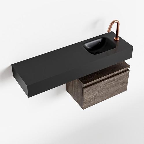 MONDIAZ ANDOR 50cm toiletmeubel dark brown. LEX 100cm, Doe-het-zelf en Verbouw, Sanitair, Bad, Nieuw, Ophalen of Verzenden