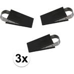 Benson Set van 3 rubberen deurstoppers - wigmodel met RVS..., Doe-het-zelf en Verbouw, Ophalen of Verzenden, Nieuw