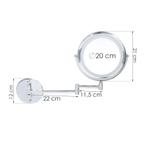 Chroom LED Badkamerspiegel - Dubbelzijdig en Draaibaar, Antiek en Kunst, Antiek | Spiegels, Ophalen of Verzenden, Rond, Minder dan 50 cm