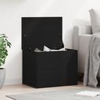 vidaXL Opslagdoos met deksel 60x42x46 cm bewerkt hout zwart, Huis en Inrichting, Woonaccessoires | Kisten, Verzenden, Nieuw