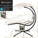 Kesser® Hangstoel met parasol en zitkussens, 200 x 194 100 c, Tuin en Terras, Verzenden, Nieuw