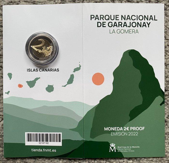 Spanje. 2 Euro 2022 Garajonay - Numisbrief + Proof (2, Postzegels en Munten, Munten | Europa | Euromunten