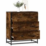 vidaXL Dressoir 68x35x76 cm bewerkt hout en metaal gerookt, Huis en Inrichting, Kasten | Dressoirs, Verzenden, Nieuw, Overige houtsoorten