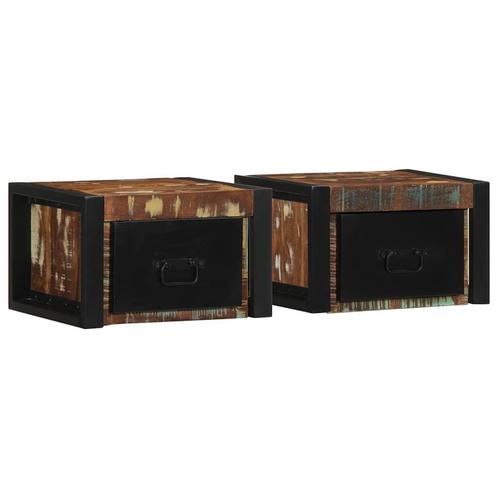 vidaXL Nachtkastjes 2st 40x35x25cm massief gerecycled hout, Huis en Inrichting, Slaapkamer | Nachtkastjes, Nieuw, Hout, Verzenden