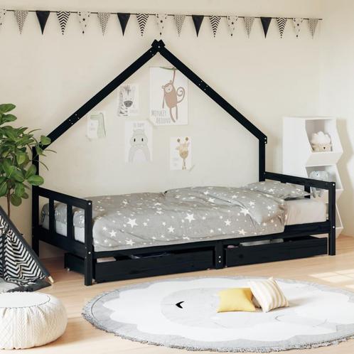 vidaXL Kinderbedframe met lades 90x200 cm massief grenenhout, Kinderen en Baby's, Kinderkamer | Bedden, Nieuw, Verzenden