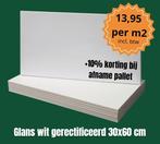 Wandtegels glans wit 30x60cm gerectificeerd, Doe-het-zelf en Verbouw, Tegels, 40 tot 60 cm, Nieuw, Ophalen of Verzenden, 20 tot 40 cm