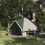 vidaXL Teepee Tent met dak met opslag Groen en Wit 490 x 410, Verzenden, Nieuw