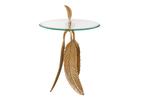 Extravagante bijzettafel FEATHER 65cm goud glazen blad, Huis en Inrichting, Tafels | Sidetables, Ophalen of Verzenden, Nieuw