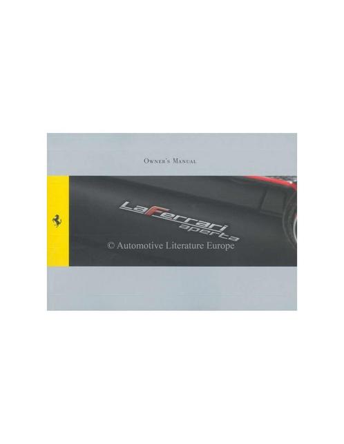 2016 FERRARI LAFERRARI APERTA INSTRUCTIEBOEKJE ENGELS, Auto diversen, Handleidingen en Instructieboekjes