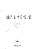 Wenskaart - Hoera een Jongen (Brievenbus Cadeaus), Ophalen of Verzenden, Nieuw