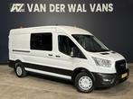 Ford Transit 2.0 TDCI 170pk 3500kg Trekhaak L3H2 Dubbele Cab, Auto's, Ford, Stof, Gebruikt, Overige carrosserieën, Wit