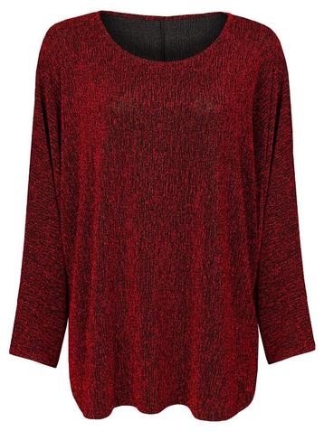 Top Glitter Rood, dames top lange mouwen rood beschikbaar voor biedingen