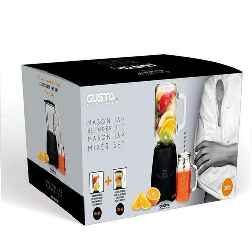 Gusta blender set met mason jar - Blender - Glas, Metaal,, Antiek en Kunst, Antiek | Keukenbenodigdheden
