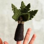 Vingerpoppetje Wolvilt - Dino Palmboom Groen/Bruin - Handmad, Ophalen of Verzenden, Nieuw