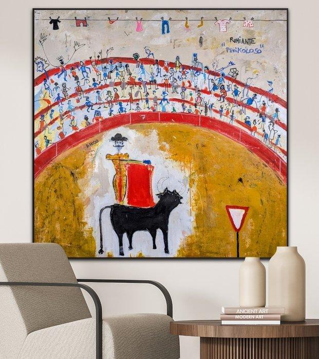 Santiago Andúgar - Rumiante Pericoloso - XL NO Reserve, Antiek en Kunst, Kunst | Schilderijen | Modern