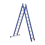Eurostairs Reform ladder dubbel recht 2x10 sporten BLAUW, Doe-het-zelf en Verbouw, Ladders en Trappen, Ophalen of Verzenden, Nieuw