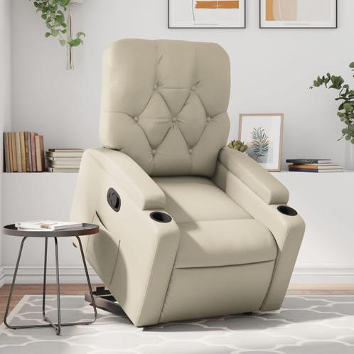 vidaXL Sta-op-stoel verstelbaar kunstleer crèmekleurig, Huis en Inrichting, Fauteuils, Nieuw, Verzenden