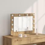 vidaXL Make-up Spiegel met LED Verlichting in Artisan Eiken, Huis en Inrichting, Woonaccessoires | Spiegels, Verzenden, Nieuw