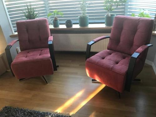 leren draaifauteuils met stalen frame en stervoet - rood le, Huis en Inrichting, Fauteuils, 50 tot 75 cm, 75 tot 100 cm, Nieuw
